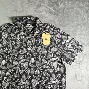 Tommy Bahama Tropical Print Button Up Short Sleeve Shirt Size L NWT